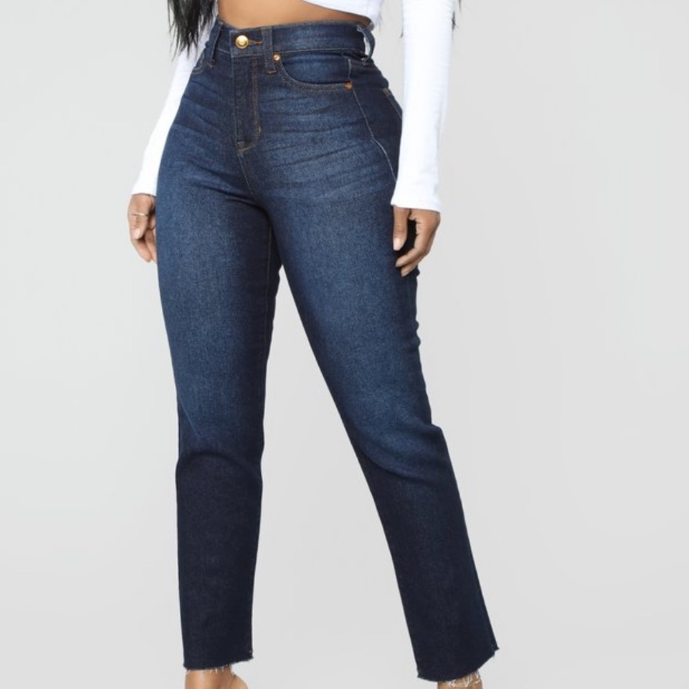 Burning love high rise mom jeans - dark denim